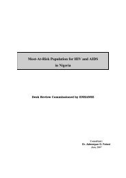 Most-At-Risk Population for HIV and AIDS in Nigeria - Futures Group