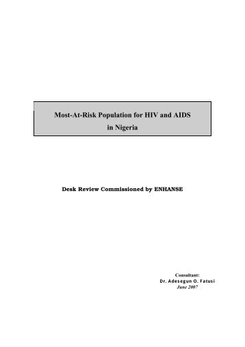 Most-At-Risk Population for HIV and AIDS in Nigeria - Futures Group