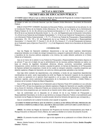 Acuerdo 669 - Normateca SEP - SecretarÃ­a de EducaciÃ³n PÃºblica