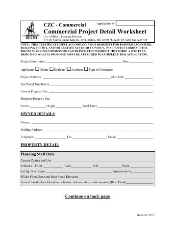 Building Permit application -- commercial - City of Biloxi