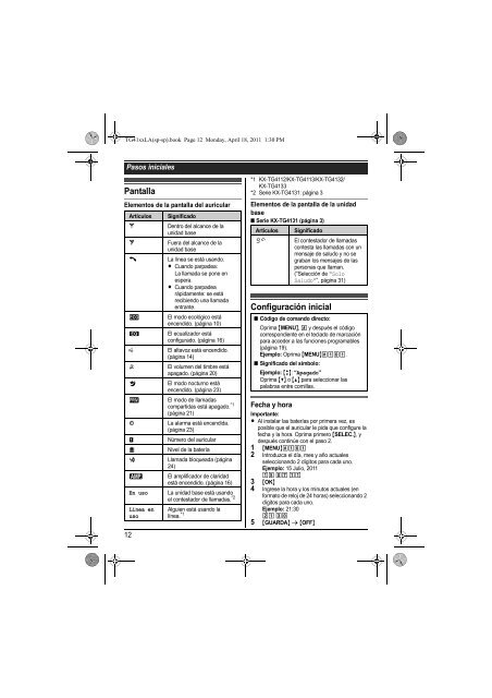 Manual de Usuario Familia KX-TG41xx() - Panasonic