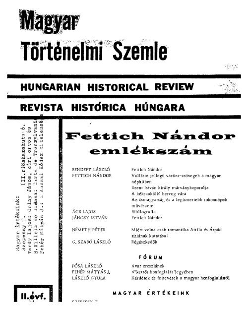 Magyar TÃ¶rtÃ©nelmi Szemle. II. Ã©vf. 4. szÃ¡m. (pdf)