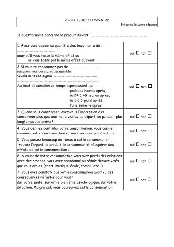 Auto questionnaire dÃ©pendance