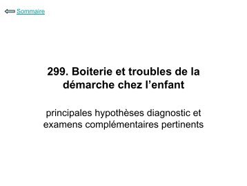 299. Boiterie et troubles de la dÃ©marche chez l'enfant