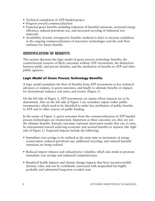 ATP-Funded Green Process Technologies - NIST Advanced ...