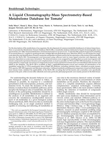 A Liquid Chromatography-Mass Spectrometry ... - Plant Physiology