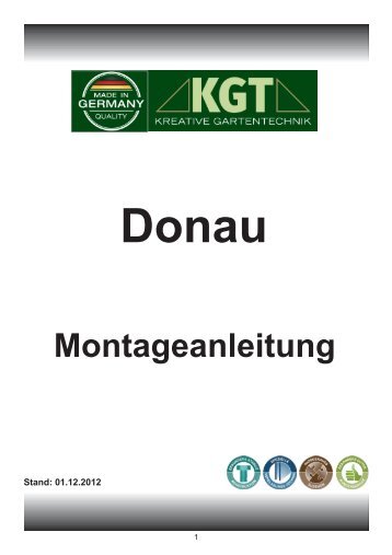 Montageanleitung Terrassenüberdachung Donau - KGT