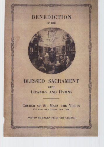 Benediction of the Blessed Sacrament with Litanies and Hymns