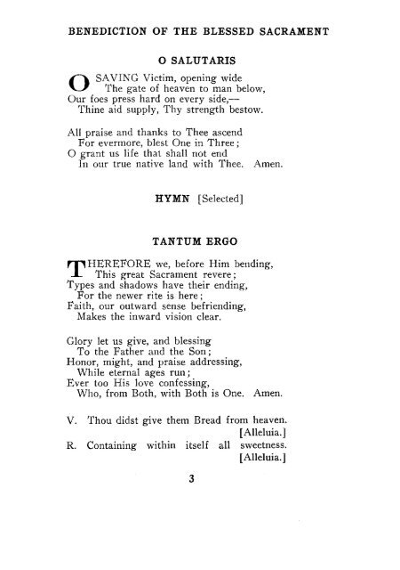 Benediction of the Blessed Sacrament with Litanies and Hymns