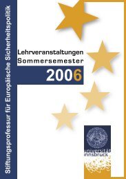 Lehrveranstaltungen Sommersemester