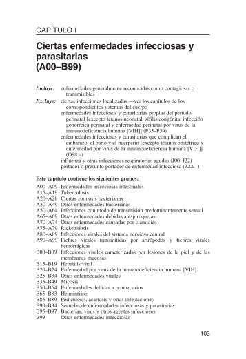 Ciertas enfermedades infecciosas y parasitarias (A00–B99)