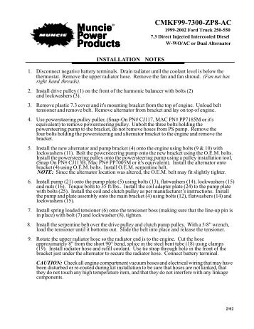 CMKF99-7300-ZP8-AC Installation Instructions - Muncie Power ...