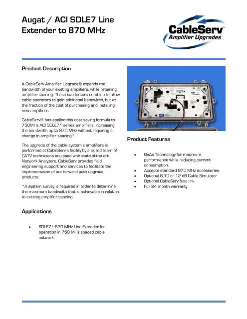 Augat / ACI SDLE7 Line Extender to 870 MHz