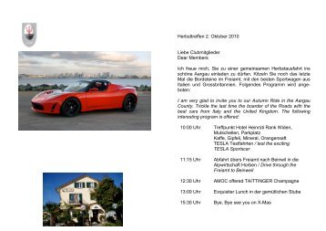 Info zum Anlass - Maserati Club Schweiz