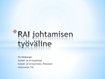 RAI johtamisen tyÃ¶vÃ¤line (pdf 1,3 Mt) - THL