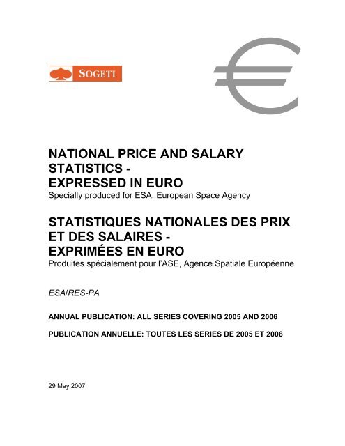 NATIONAL PRICE AND SALARY STATISTICS ... - Emits - ESA