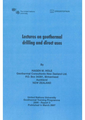 lectures on geothermal drilling and direct uses - Orkustofnun