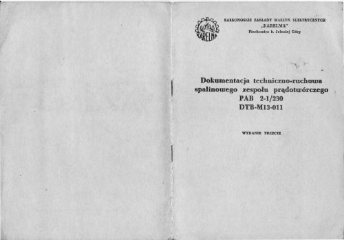Dokumentacja techniczno-ruchowa PAB 2-1/230 DTR .. M13-0Il