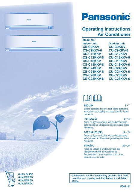 Operating Instructions Air Conditioner - Panasonic