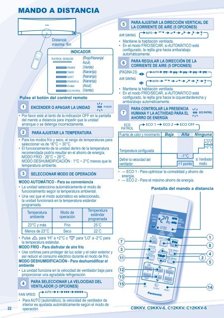 Operating Instructions Air Conditioner - Panasonic