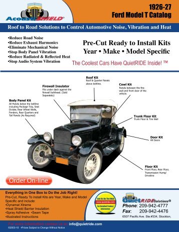 1926-27 Ford Model T Catalog - QuietRide Solutions