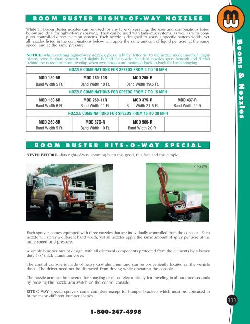 Boominator Nozzle Chart