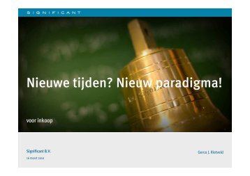 Nieuwe tijden. Nieuw paradigma!, Gerco Rietveld (Significant) - Nevi