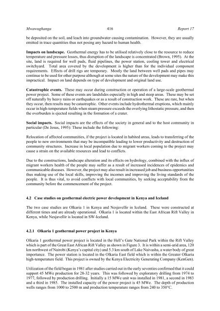 comparison of environmental aspects of geothermal ... - Orkustofnun