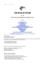 Aug 2001 - New Zealand Mathematical Society