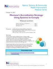 Montana's Accreditation Strategy: Using Systems to Comply