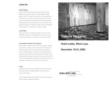 Valerie Hegarty - Gallery 400 - University of Illinois at Chicago