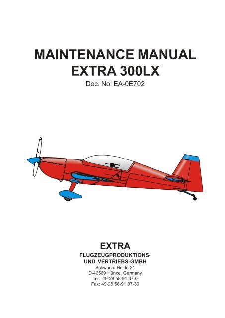MAINTENANCE MANUAL EXTRA 300LX - Extra Aircraft