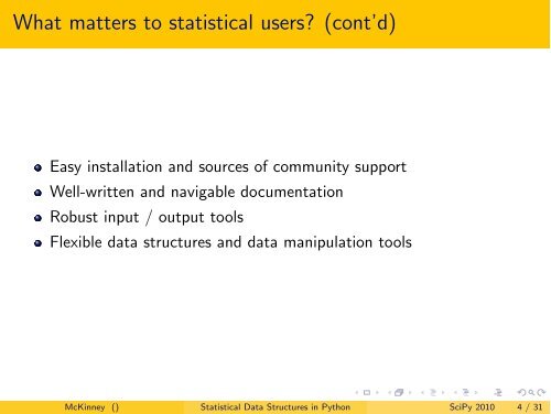 Data structures for statistical computing in Python - SciPy Conferences