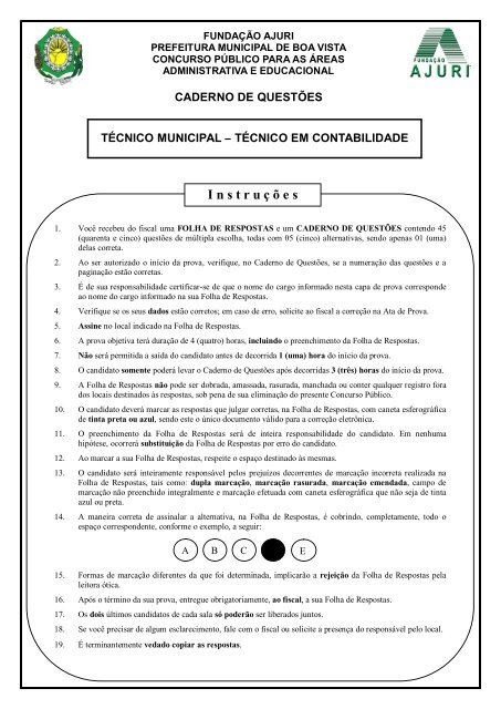 TECNICO EM CONTABILIDADE.pdf - FundaÃ§Ã£o Ajuri