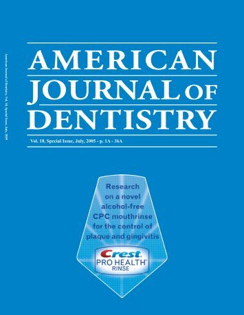 Vol. 18, Special Issue, July, 2005 - the  American Journal of Dentistry