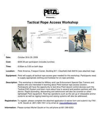 Petzl Tactical Rope Access Workshop - Rescue Response Gear