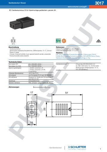 3017 - Gerätestecker/-Dosen - Schurter