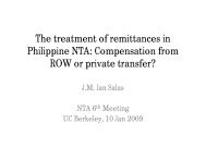 The treatment of remittances in Philippine NTA - National Transfer ...