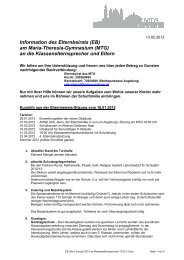 Information des Elternbeirats (EB) am Maria-Theresia-Gymnasium ...