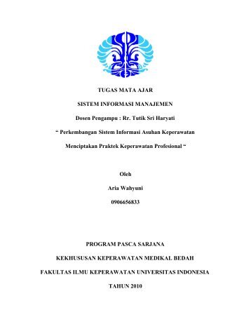 UTS SIM Aria Wahyuni 0906656833.pdf - FIK UI - Universitas ...