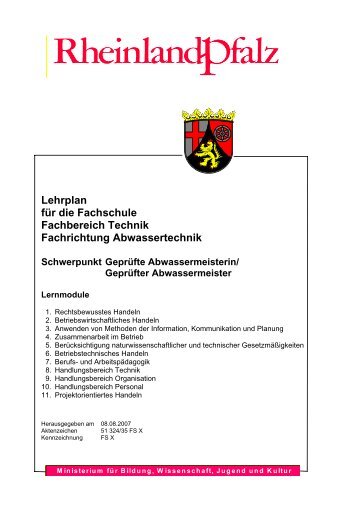 Abwassertechnik - BBS-Server Rheinland-Pfalz