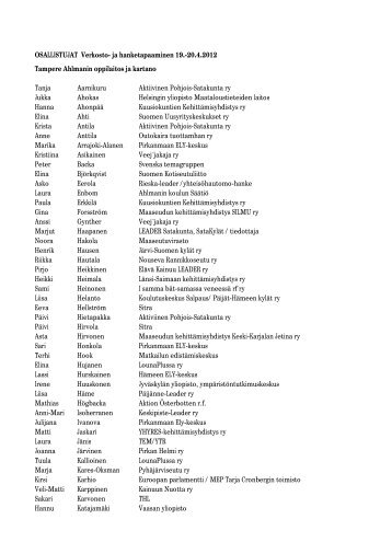 Osallistujat 19. - Maaseutupolitiikka