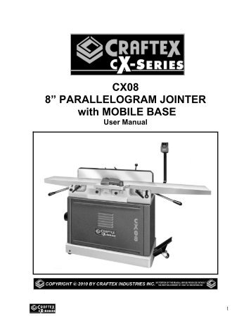 CX08 8â PARALLELOGRAM JOINTER with ... - Busy Bee Tools