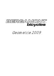 Bergamont Rahmengeometrien 2009