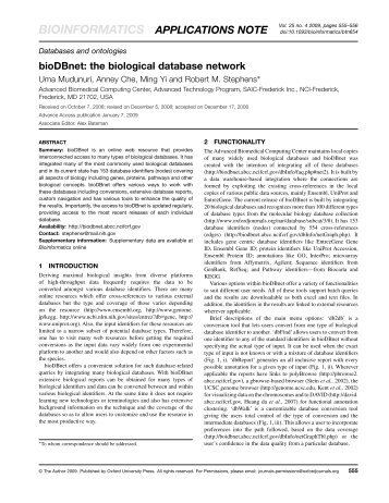 bioDBnet: the biological database network