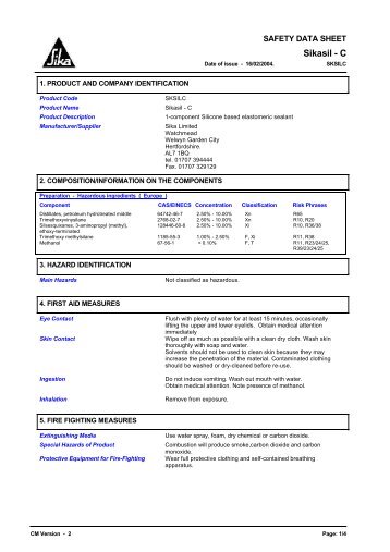 4186 Sikasil - C (English) Chemware MSDS ... - EPMS Supplies
