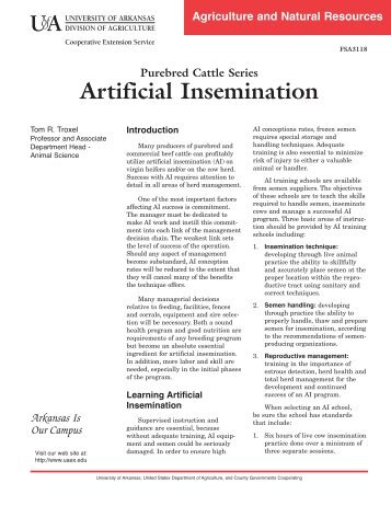 Artificial Insemination (Purebred Cattle Series) - FSA-3118