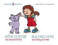 BÂTIR L'ESPOIR BuILdIng HOPE - The Montreal Children's Hospital ...