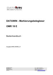 DATAWIN - Markierungsbelegleser OMR 19 E - Datawin Gmbh