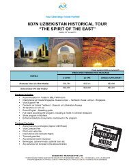 8D7N UZBEKISTAN HISTORICAL TOUR âTHE ... - AX Exotic Travels